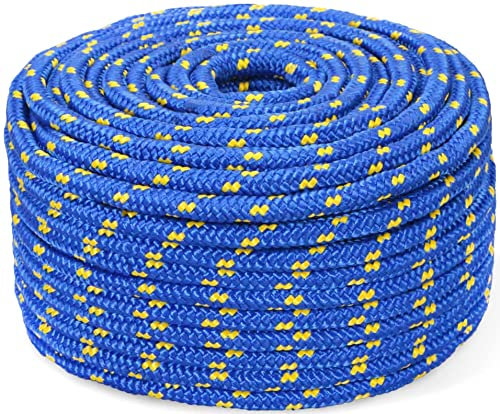 Abio Corde en polypropylène - 10 mm - 5 m - Bleu - Corde tressée - Corde en nylon - Corde en plastique tressée - 10 mm - 5 m