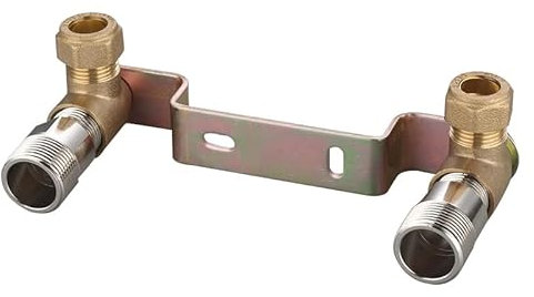 OMOTOOL Robinet de douche dissimulé Positionneur de montage mural Connecteur 15mmx1/2'' Pour mitigeur de bain et douche thermostatique à encastrer, Plaque de fixation murale