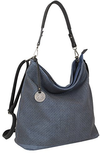 Jennifer Jones - Modische Damen Handtasche - 34 x 34 x 16 cm - austauschbare Henkel - Dunkel Blau