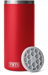 YETI Rambler Wine and Champagne Chiller, Stainless Steel Insulated, Rescue Red