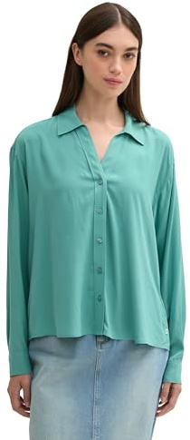 TOM TAILOR Denim Blusa de Mujer, 34206 - Dark Pacific Teal, XL