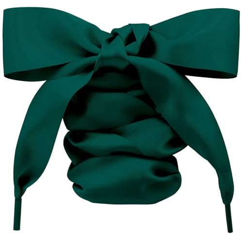 DANHUA Lacci per scarpe da donna in raso, larghezza 3,8 cm, 2 paia, 15 Verde Scuro, 63 Inch (160cm)