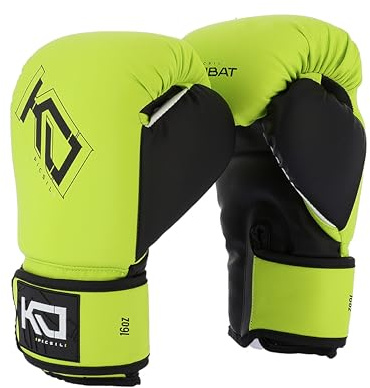 Picsil Kombat Guantoni da Boxe Kyros Fan, Guanti da Allenamento e combattimento per Muay Thai, MMA, Kickboxing, Design Unisex (Citrus, 14oz)