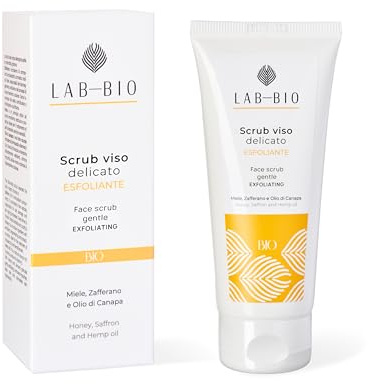 Scrub Viso Naturale con Zafferano, Miele e Olio di Canapa – Esfoliante Delicato con Granuli di Mandorla e Nocciolo – Pelle Luminosa, Morbida e Rigenerata – 100ml