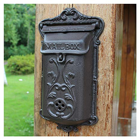 RUHEN Cassetta Postale a Muro, Cassetta delle Lettere in ghisa, retrò, Vecchia, Decorazione da Parete, Decorazione da Giardino
