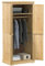 Mehrzweckschrank, Kleiderschrank mit 2 Türen, Hochschränk, Drehtürenschrank, Haushaltsschrank Schrank Organizer für Schlafzimmer, 76x50x170 cm Massivholz Kiefer