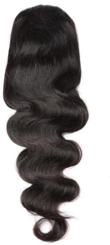 Ponytail Extension Brasileña Body Wave Extension Pelo Humano Cola de Caballo Extensión con Cordón, Pelo Humano Negro Natural Envoltura Cola de Caballo para Mujer (40,52 cm)