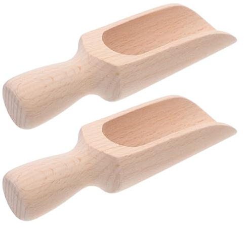 BESPORTBLE 2piezas Cuchara Medidora de Madera Natural para Azúcar Especias Té Cucharas de Madera para Café Sal Condimentos para Cocina y Repostería