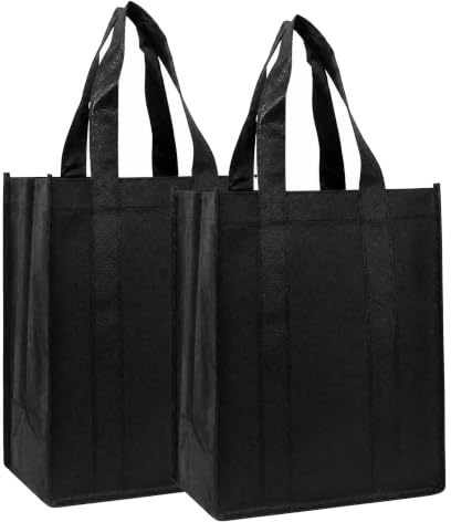 2 Pcs Porte Bouteille Sac de Course pour Vin, 6 Bouteilles, 31x25x18cm