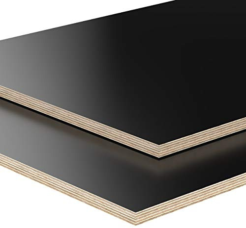 18mm Legno Compensato nero Pannello Multistrato rivestito melamminico tagliato fino a 200cm: 110x50 cm