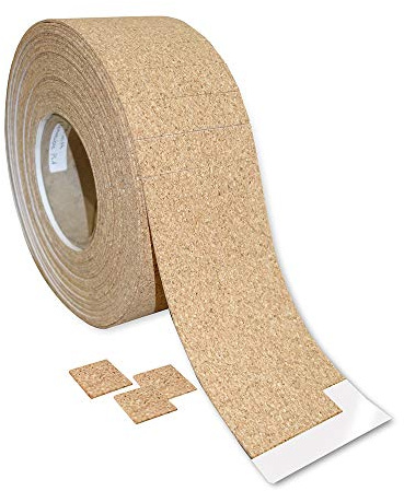 Frank Lowe Cork with Removable Adhesive Separator & Shipping Pads for Glass, Mirrors & Windows (1/8 x 1 x 1)