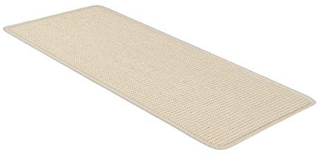 Floordirekt Sisal Stufenmatten innen 1 Stück eckig, Treppenstufen Matten für Holztreppen, antirutsch Treppenteppich Selbsklebennd und Allergikerfreundlich (Elfenbein, ohne Lippe 65 x 23,5 cm)