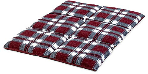 Giraffenland Körnerkissen groß 40x30cm 6-Kammer - Flanell karo-rot - Körner Wärmekissen für Mikrowelle und Backofen - Kissen 30x40 - Flanell karo-rot - Weizen