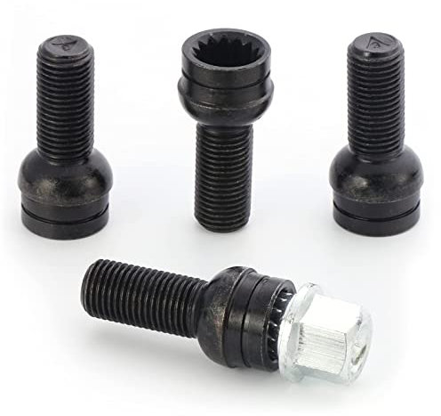 DOUDOU 4 x Boulon de Roue en Acier(M14 * 1.5 MM) Écrou de Roue Écrou de Cadenas Boulon de Protection de Roue