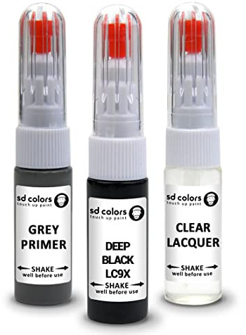 SD COLORS Stylo de retouche LC9X - Noir profond - Réparation de peinture (peinture + vernis + apprêt)