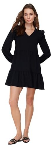 TRENDYOL Dam Petite Mini Shift Regular Fit tyg klänning