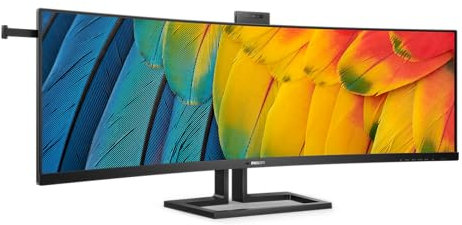 Philips 45B1U6900CH - 45 Zoll DQHD Curved Monitor, 5 Webcam, Adaptive Sync, höhenverstellbar (5120x1440, 75 Hz, HDMI, DisplayPort, USB-C (100W PD), RJ45, USB Hub) schwarz