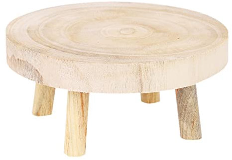 Round Mini Wood Stool, Wooden Step Stool for Kids & Adults (M)