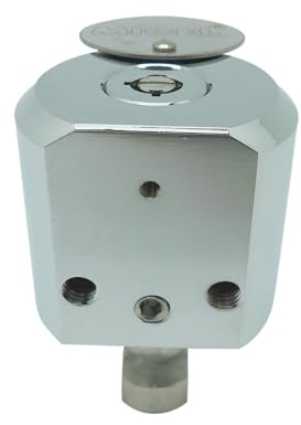 MICEL - 13372 - Candado Redondo de Seguridad con Grillete de Acero Inoxidable, Llave Tubular y Cilindro de Latón, ideal para Taquillas, Puertas y Contenedores, acabado Cromo Brillo, 55 x 86 x 48 mm