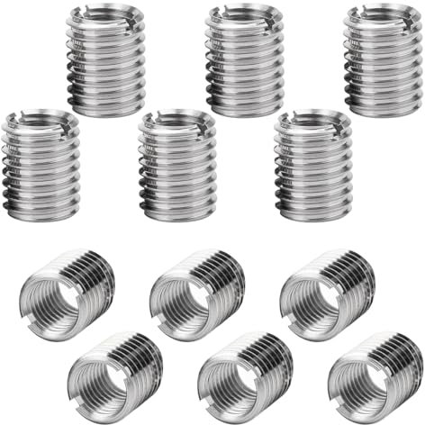 Ruayia Inserto de rosca de 12 unidades M12 a M10 x 15 mm, casquillo roscado de acero inoxidable, adaptador de rosca, juego de fijación, adaptador de rosca, tuerca reductora de rosca para proyectos de