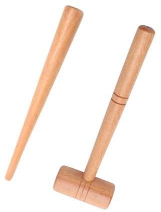 Maillets en bois professionnels - Outil de façonnage de bijoux - Marteau de réparation - Outil de réparation de bagues - Ajusteur de taille - Texture du bois