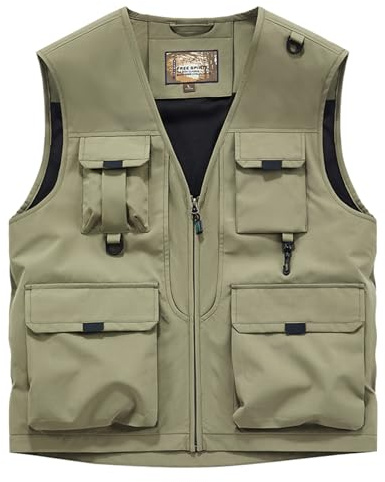 OlyljpinZ Gilet da Pesca da Uomo All'aperto Giubbino Multitasca Giacca Senza Maniche Leggero Traspirante Giubbotto Sportivo Asciugatura rapida Giacche da Viaggio Estivo Giubbini da Caccia Fotografi