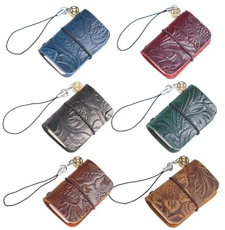 6 Stück Taschen-Reisebuch Notizbuer, 5 X 3cm Miniatur-Reise-Notizbuch, Leder-Reisetagebuch Mit Tiny Blanko Seiten Vintage Notizbuch Tagebuch Journal Zum Schreiben Organisieren Notizheft, Diary, Planer