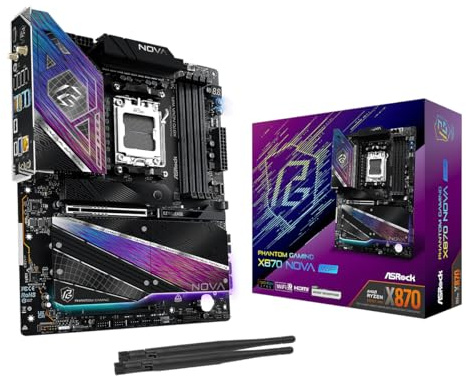 Asrock X870 NOVA WIFI Amd X870 Am5 Atx 4 Ddr5 Hdmi 2 Usb4 Wi-Fi 7 5G Lan Rgb 5X