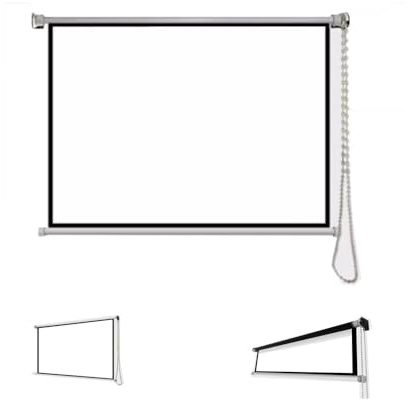 MACAGGTNTU Manual Projection Screen Outdoor HD Movie Screen 40 50 60 72 Inch Projector Screen Portable Roll Up Projector Curtain, Ceiling/Wall Mount(72inch-16:9)