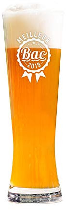 AMAVEL Verre à Bière Blanche, Gravure pour Le Bac avec Année Personnalisée, Volume env. 0,5 L