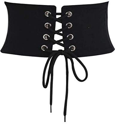 Irypulse Damen Breit Korsett Elastische Stretchig Taillengürtel Breites Gummiband Frau Schmale Taille Schnallen mit Breiten hüften korsett Kleid Gürtel Schwarz