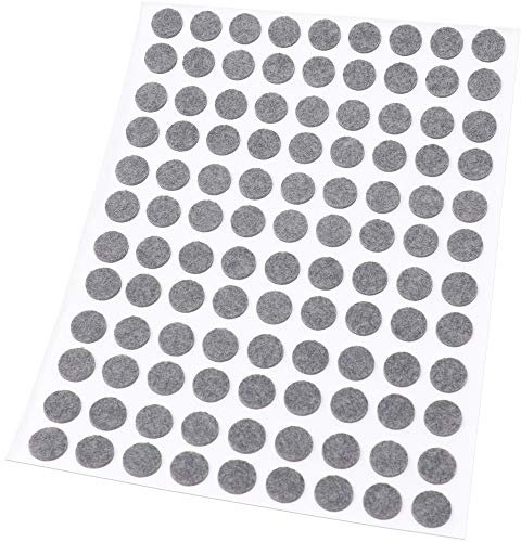 Adsamm® / 108 x Selbstklebende Filzgleiter/Grau/ø 10 mm/Rund / 1.5 mm dünne Selbstklebende Möbelgleiter aus Filz