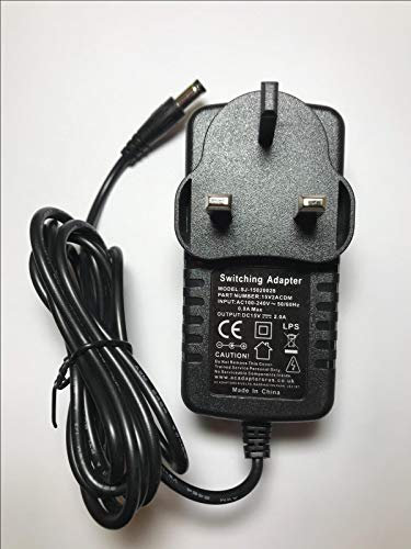DIXIETREE 15V 2A AC-DC Adaptor Power Supply for Marsden DP-3810 Weighing Scale - UK Power Cable - Black - 1.4M Cable - 30W, 2A Output - CE Certified - Medical Device Accessory