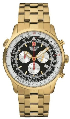Swiss Alpine Military Herren Uhr Chronograph Analog Quarz 7078.9117SAM Edelstahl