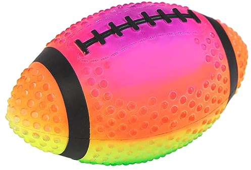Regent Practice Football Neon Colored 9inch Spiked for gripping Control Made of Soft Rubber Inflatable Football air Filled Great for The Pool or Playground PINK ORANGE LIME BLUE PURPLE (SJB-9R)