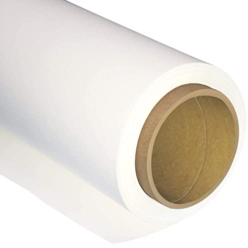 BOLLUMA 1.35x10m Blanc Fond de Papier sans Soudure Toile de Fond Portrait Décors Produits Prise de Vue Vidéo Photographie Fond Photo Studio Props, 93