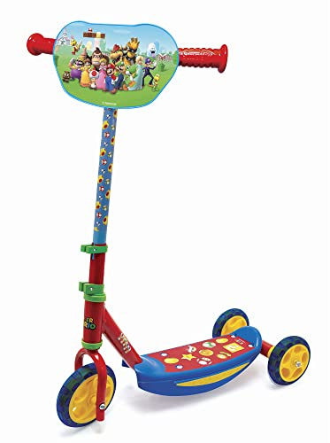 Smoby - Patinete de 3 Ruedas Super Mario, máximo 20kg, Regulable en Altura, Adecuado a Partir de 3 años (7600750907), Multicolor, Pequeño
