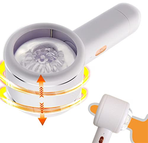 Sumeber Elektrischer Masturbator Cup Mann Handfrei, Automatische Masturbatoren mit Teleskopfunktion, Taschenmuschi Blowjob Stroker Erotisches Sexspielzeug für Masturbator Mann Handfrei Weiß