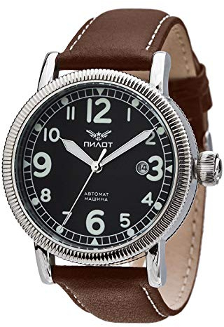 Strela Pilot Germany Fliegeruhr Miyota 8215 43mm Klassische automatische mechanische Retro Automatik Uhr mit Handaufzug B-Uhr