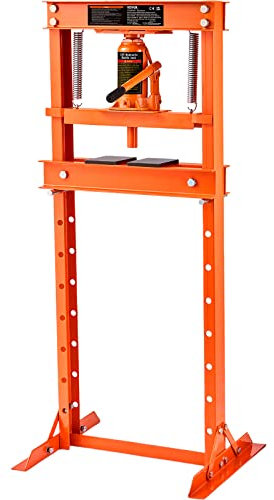 VEVOR Presse Hydraulique d'Atelier 12 T Presse Automobile d’Établi Course 125 mm Hauteur 40-705 mm avec Vérin Cadre en H Robuste pour Montage Démontage des Silentblocs Roulements Pliage Redressage