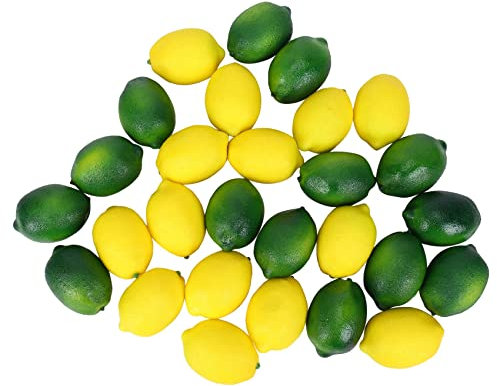 Hausdec 28Pcs/Set Artificial Lemons and Fruits Decorative Faux Fruits Artificial Decorations Kitchen