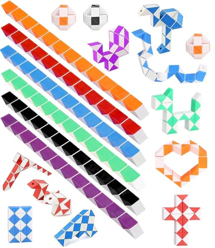 LEAZZLE 30 Piezas Mini Serpiente Mágica,Juguetes de Rompecabezas Serpiente Magic Snake Cube,Rompecabezas Puzzle Serpiente, Regalos CumpleañOs NiñOs Colegio Party Bag Fillers Fiestas Favores