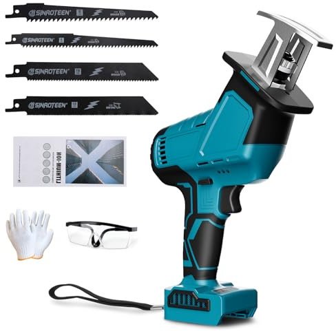 Scie Sabre sans fil compatible avec Makita 18V LXT Batterie, 4 lames de scie, 3500 tr/min (sans batterie)