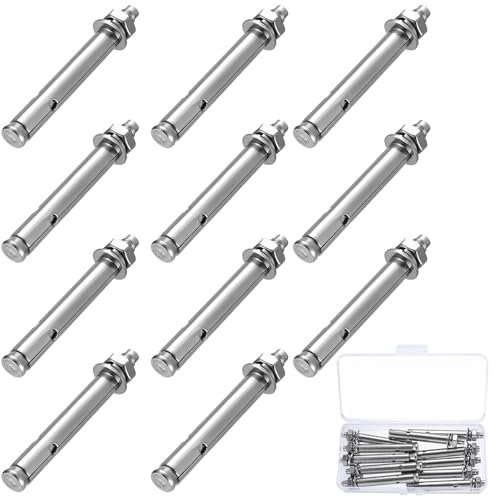11 Pz M8 Bulloni Espansione, M8x80mm Bulloni Vite di Espansione, Viti Tasselli Espansione, Tasselli Muro, Tassello Ancorante, Viti di Espansione in Acciaio Inox per Fissaggio Calcestruzzo Mattoni