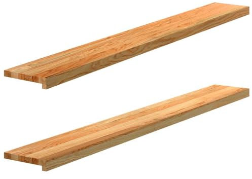 vidaXL Fensterbänke 2 Stk. Hellbraun 160x20x2 cm Massivholz Eiche, Fensterbrett, Holz Treppenstufe, Holz Fensterbrett, Fensterbank Eichenholz
