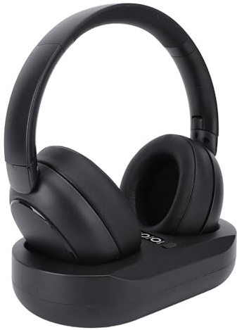 Goshyda Écouteurs sans Fil pour L'observation de la Télévision, Casque télévisé sans Fil pour Les Personnes âGées avec Une Base de Charge, Supporter 2,4 G et Bluetooth (Prise UE)