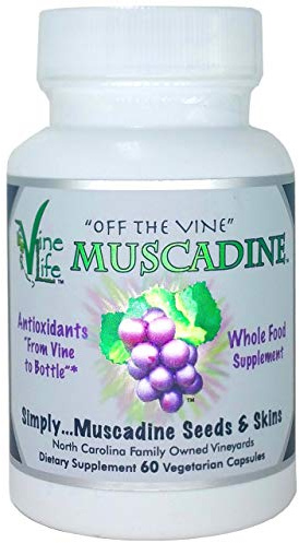 VineLife Muscadine Grape Seed & Skin 650mg - 60 Veggie Capsules - Antioxidant Superfood - 1300mg Per Serving - Natural Resveratrol