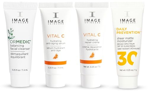 IMAGE Skincare, Five Star Favorites Introductory Skin Care 4 Step Regimen Set for Brighter, Healthier Looking Skin, Travel Size
