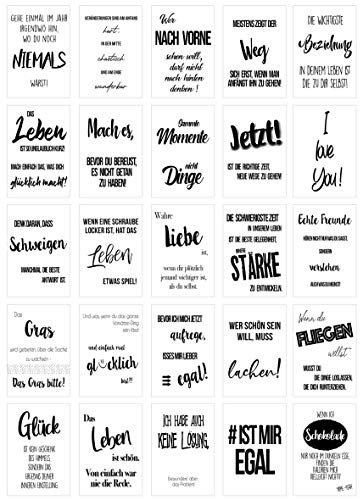Edition Seidel Set Postal Tarjetas Vida & Momentos con refranes – Tarjetas con texto – Regalo – Idea de decoración, amor, amistad, vida, motivación, tarjetas de cumpleaños imágenes divertidas