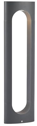 Lucande LED LED-utomhuslampa 'Fenti' (modern) i Svart av aluminium/grå zink (1 lamor, glödlampor ingår) - Väglampa, pollare, vägbelysning, sockellampa